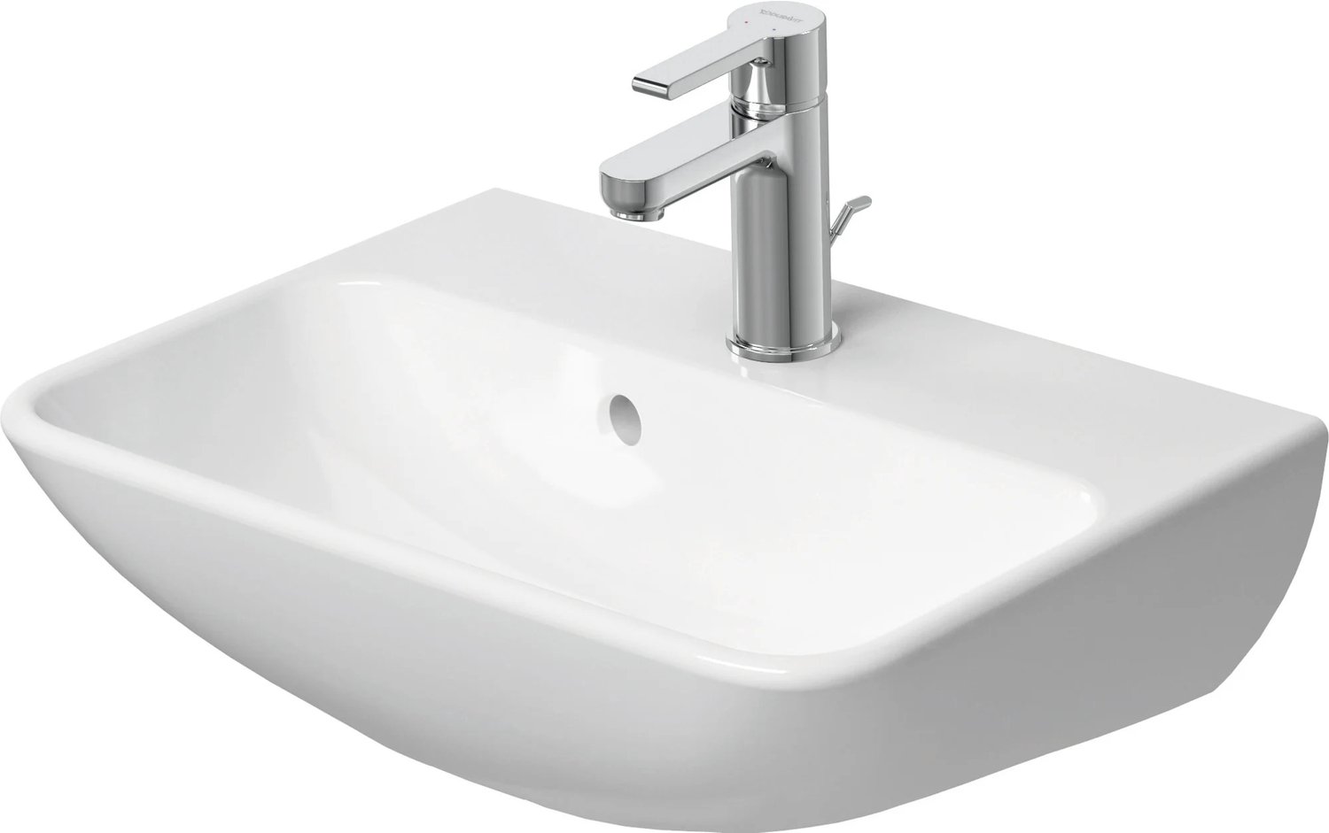 Duravit DU fontein ME by Starck 450 mm met overloop, met kraangatbank, 1 kraangat, wit, Durashield, 071945AA00