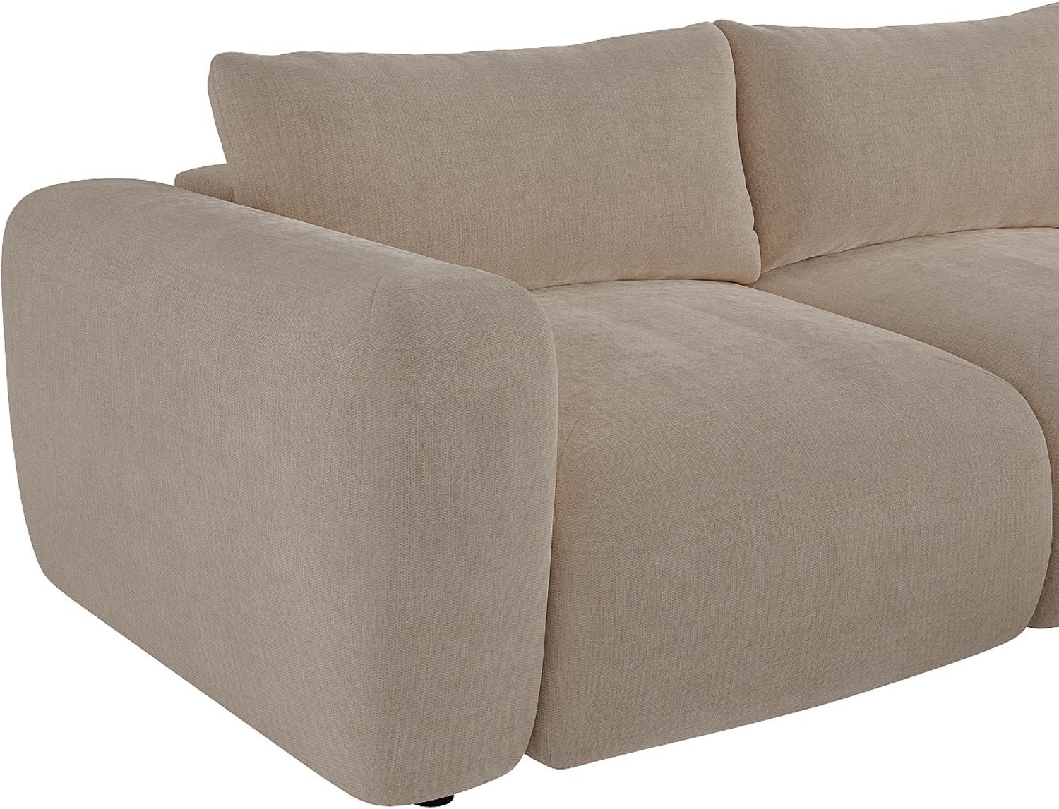 Vente-unique Zitbank 3 plaatsen in beige stof POLIRIA