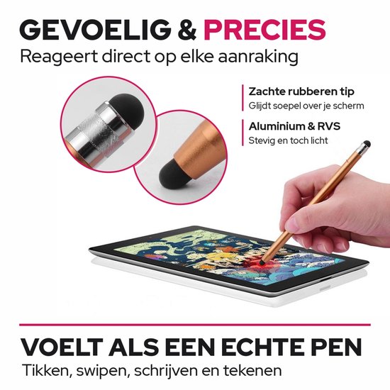 Casety 4 stuks stylus touchscreen pennetjes - Goud — afbeelding 4