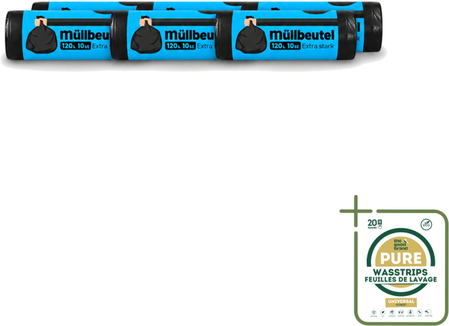 6 x Deluxe - Vuilzakken - Stevig & Ruim - 10 Vuilniszakken - 120L - Wasstrips - Vuilzakken 120 L - Huishoudelijk Afval - Tuinafval - Vuilniszakken - Vuilnisbakken