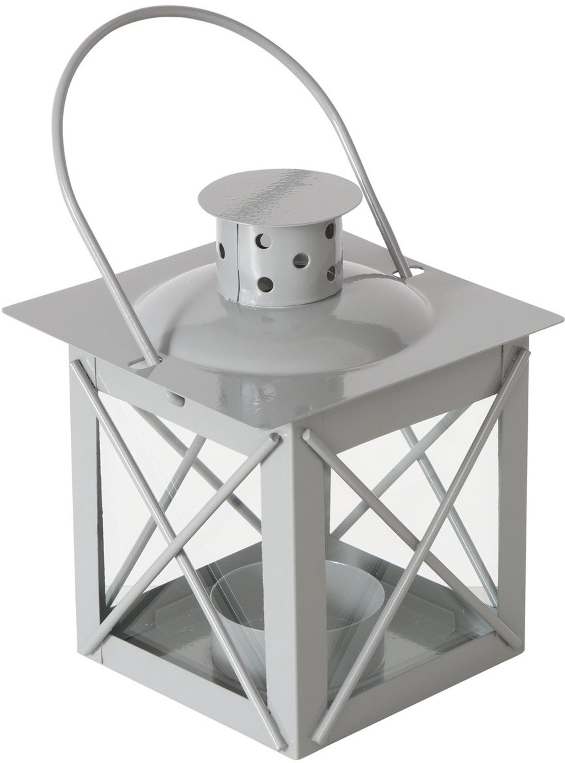 Boltze Home Theelichthouder, metalen handvat, FAROL Lichtgrijs