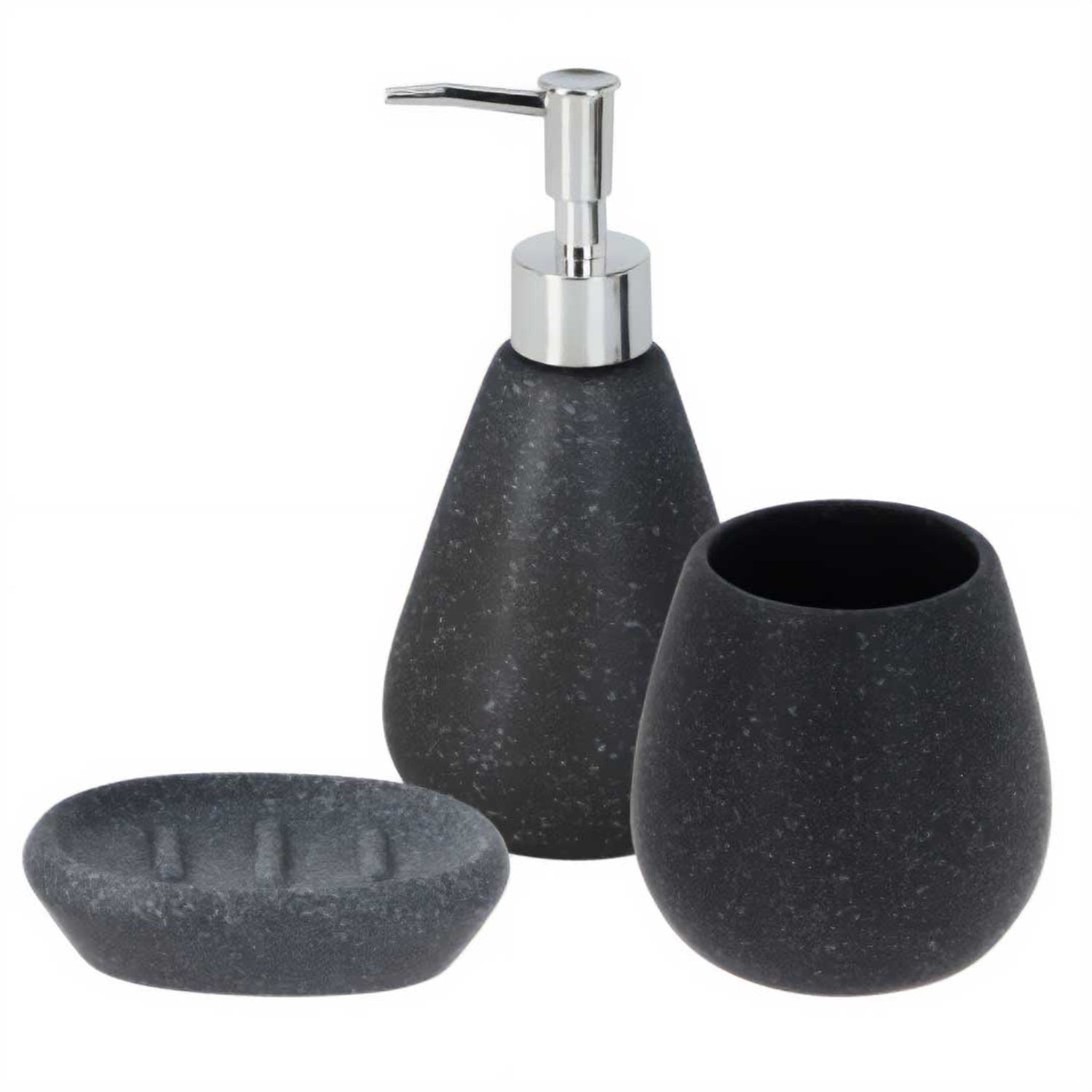 Bathroom Solutions - Set badkameraccessoires: zeepdispenser, zeepbakje en beker