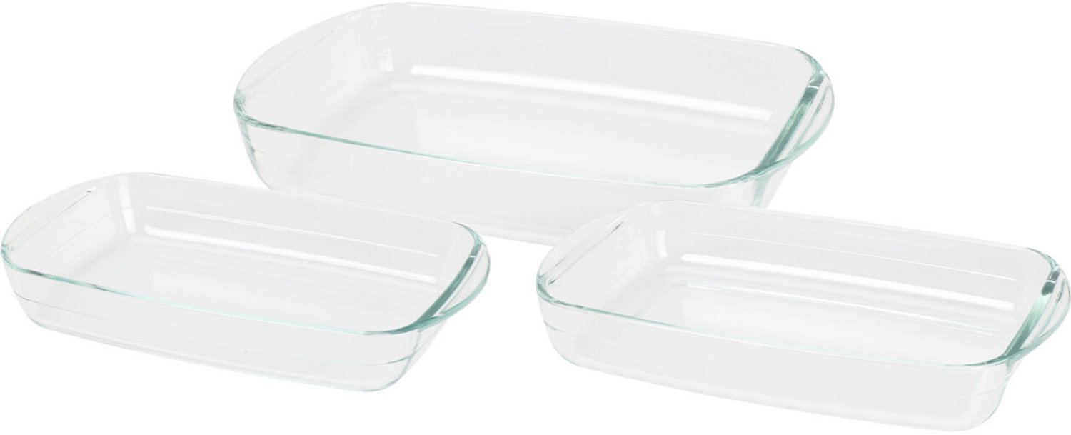EH Excellent Houseware - Ovenschalen van gehard glas, 3 stuks