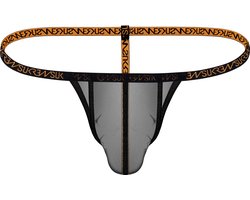 SUKREW Sheer G-String Shadow Black - MAAT S - Erotisch Heren Ondergoed - String voor Man - Sexy mannen String