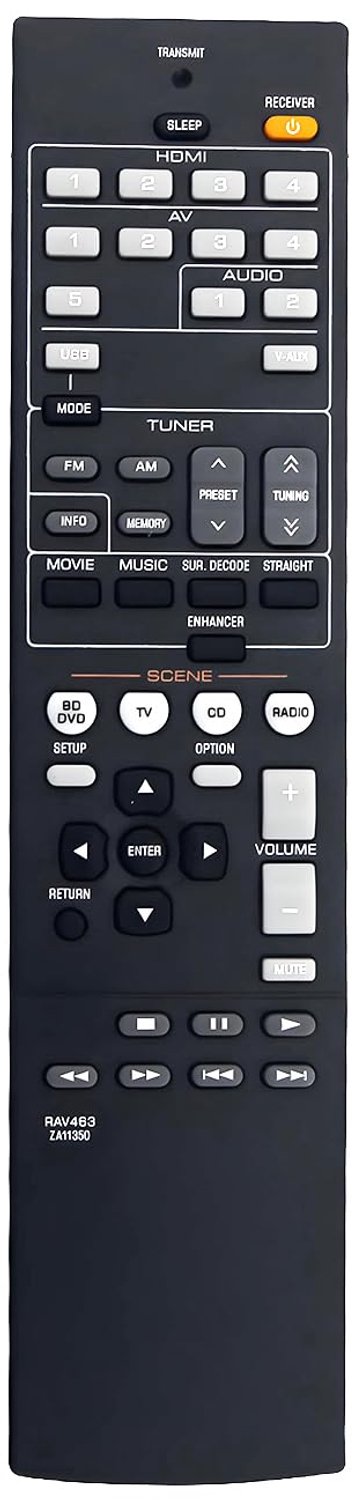 Vervangende afstandsbediening voor Yamaha Home Theater - Compatibel met HTR-3066 RX-V375 RX-V373 - Eenvoudig in gebruik - ServiceTopper