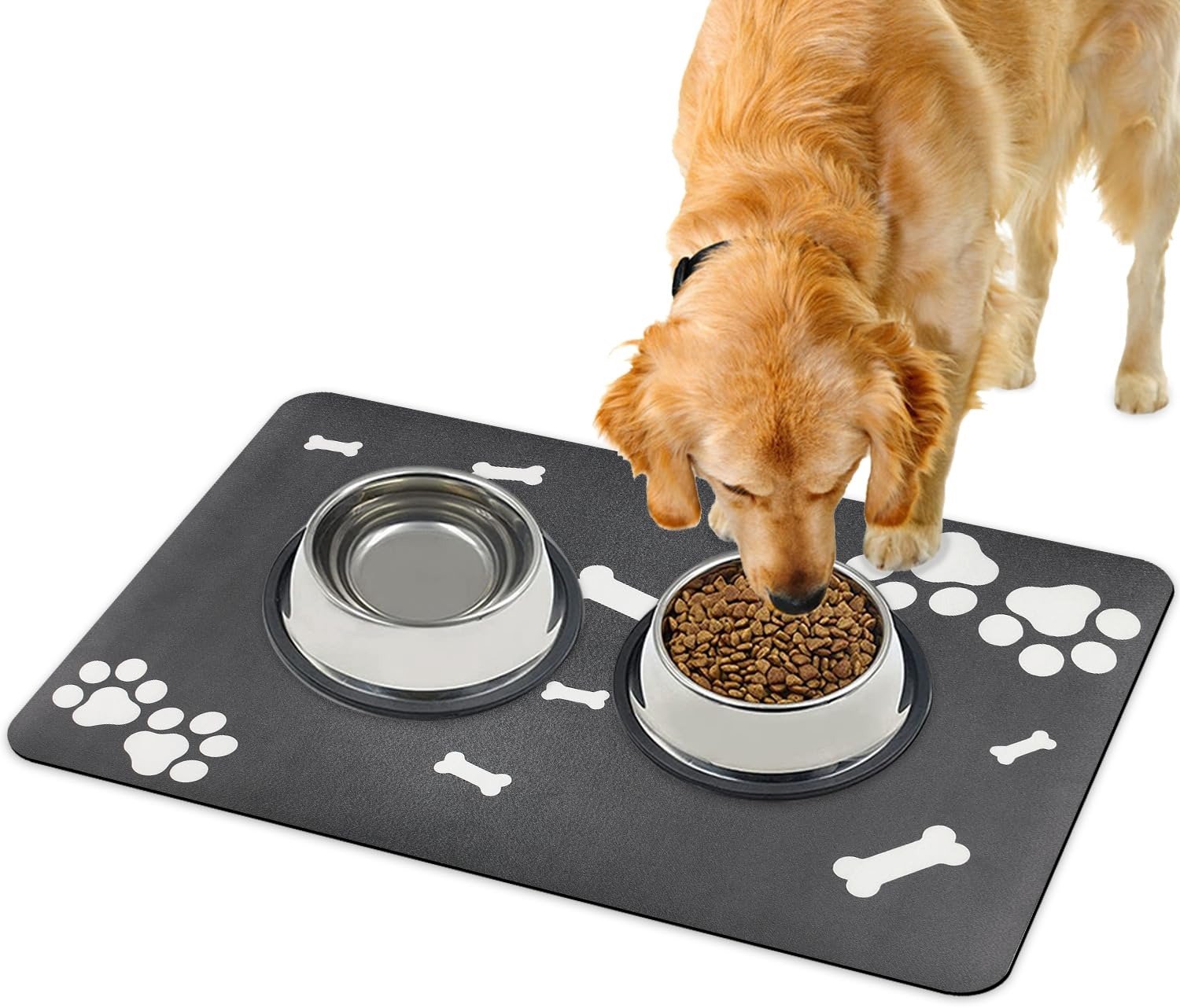 Famanu – Waterdichte honden- en kattenvoermat met rubberen antislip bodem 40x60 cm