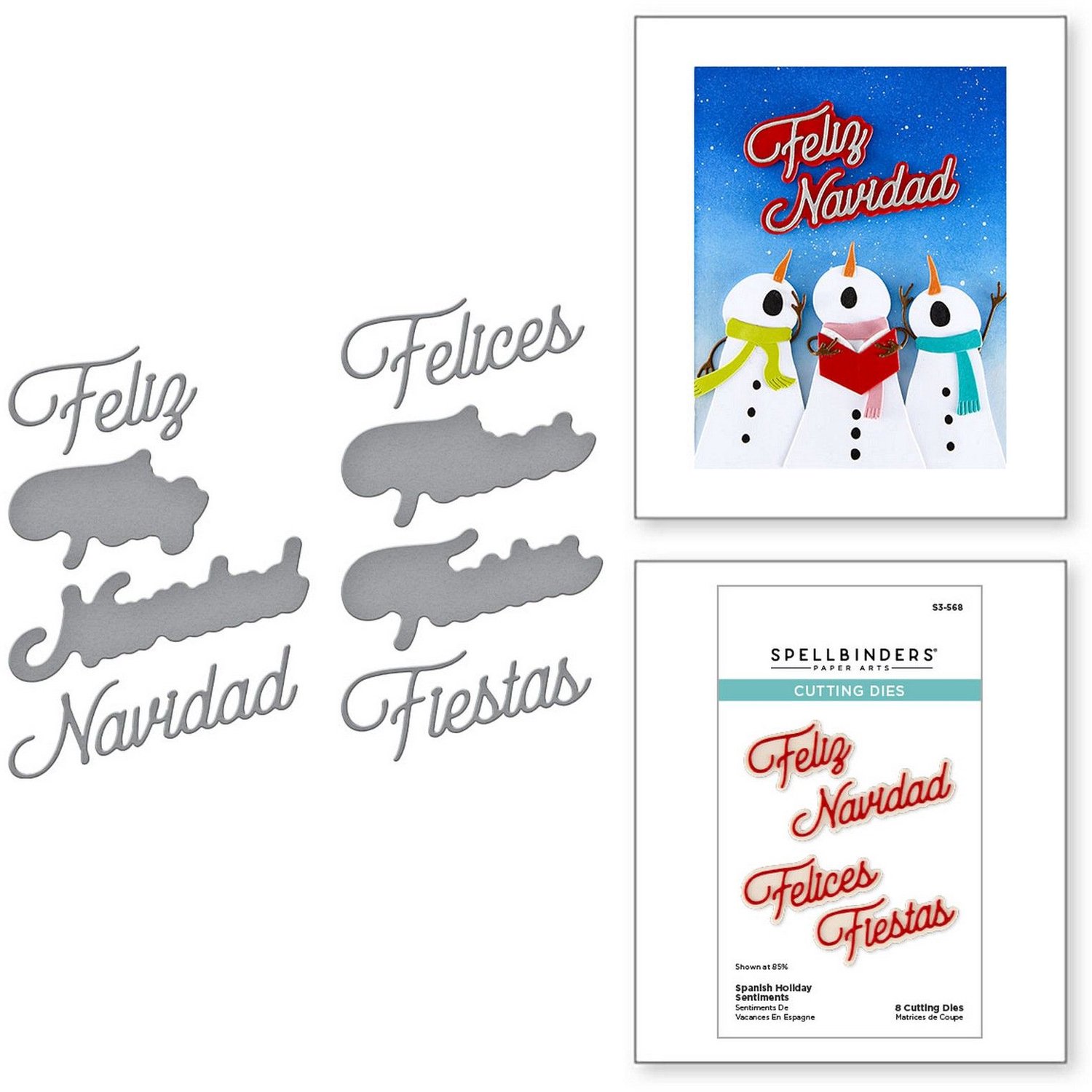 Spellbinders Snijmallen - Spanish Holiday Sentiments - 8 st.