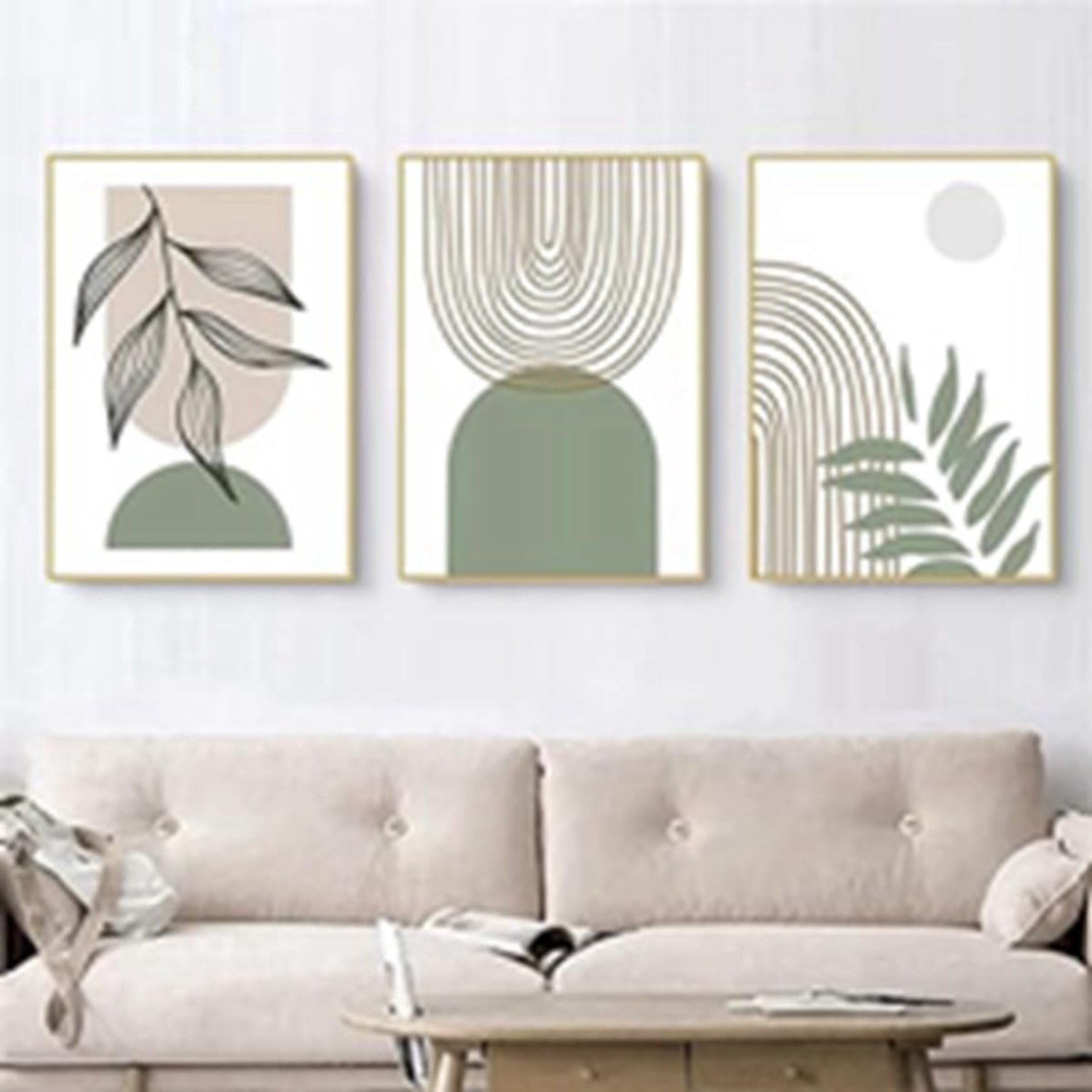 Wanddecoratie set 40 x 60 cm - Boho posters - Modern abstracte kunst - Voor sfeervolle inrichting - Luxento
