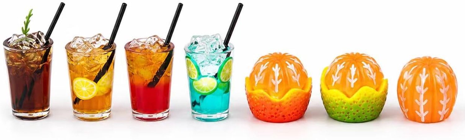 Mini drankdecoratie auto - 7delige set - realistische mini drankjes - speelse uitstraling voor uw dashboard - m-winkel