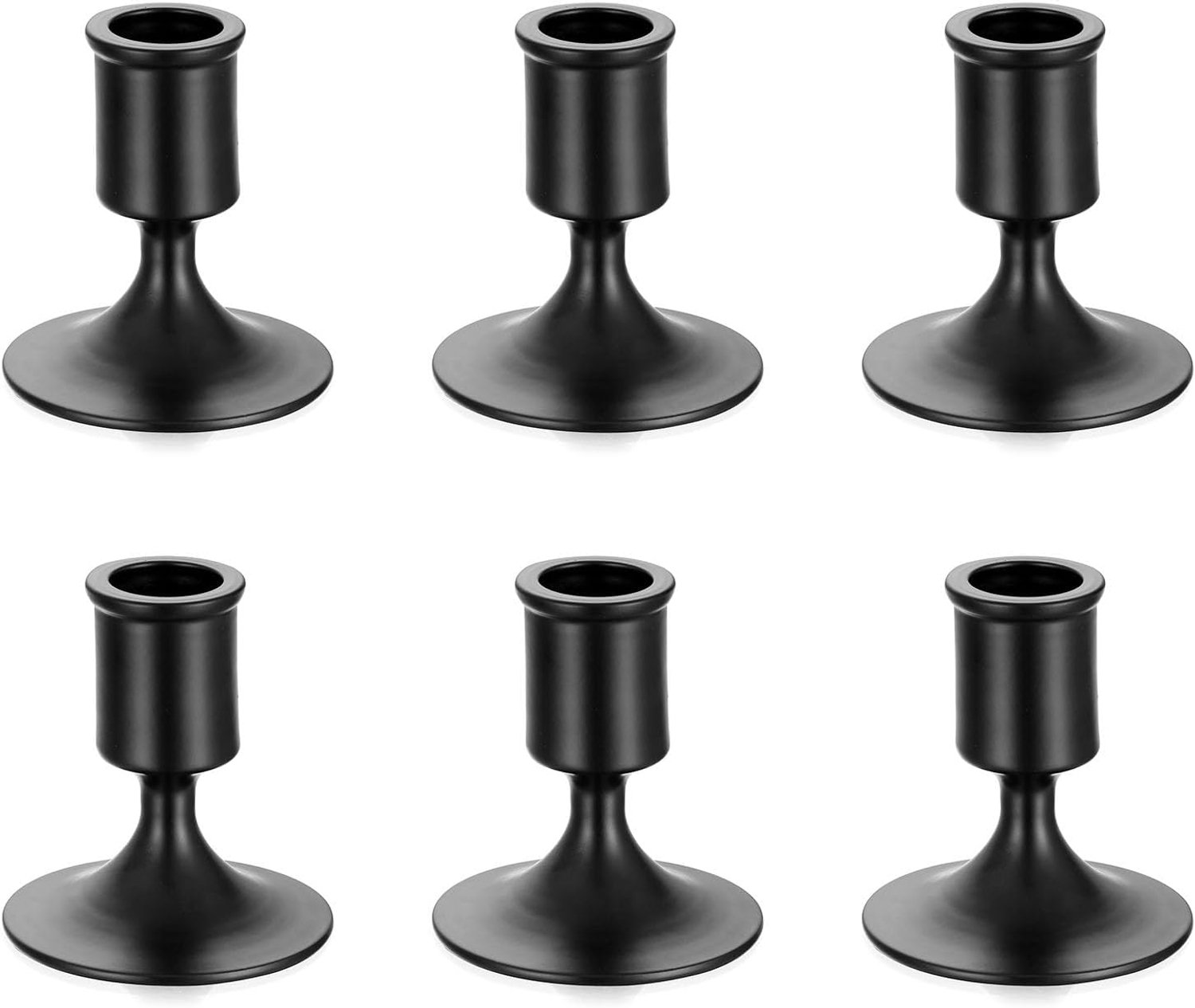 Zwarte kaarshalter 6 stuks set - Halloween tafel decoratie - creëren van een romantische sfeer - elegante fotografie props - 6.7 * 7.3cm
