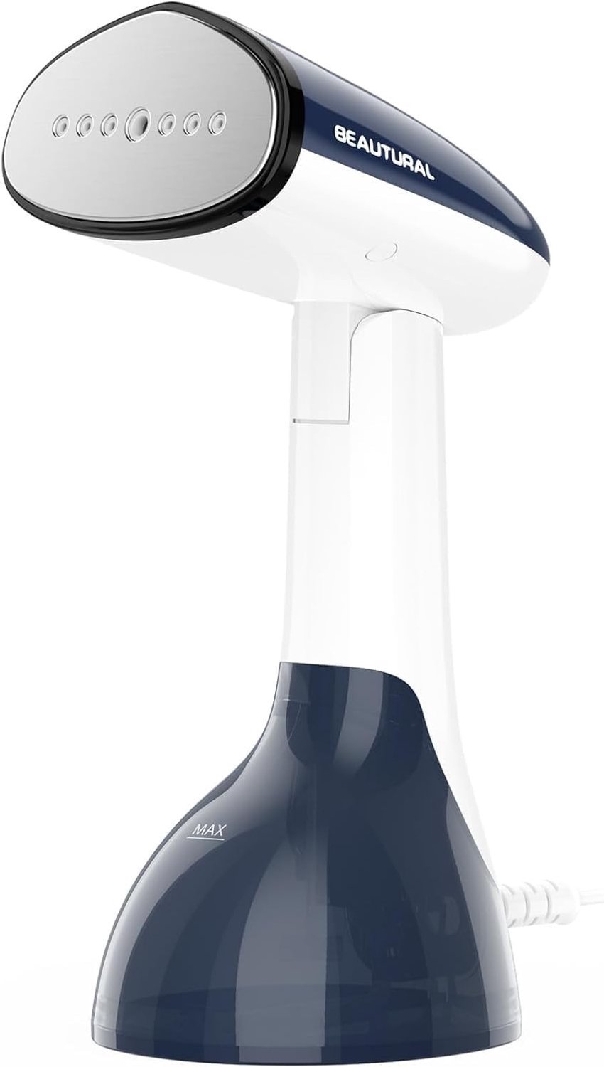 Verticaal Strijkijzer - Blauw-wit - 260 ml - Kreukverwijderaar met Automatische Uitschakeling - Voor Thuis en Op Reis