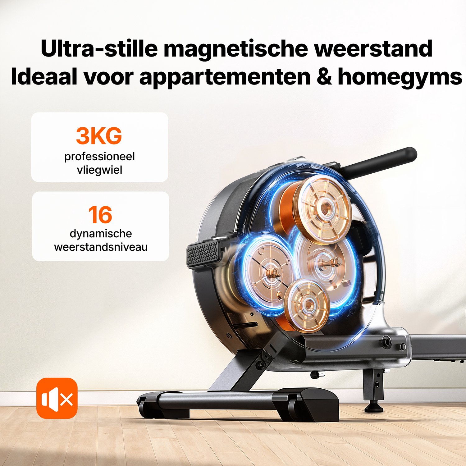 MERACH Smart Roeitrainer met 15.6" HD Scherm - Magnetische Roeifietser met 16 Weerstanden - Stil Dubbel Railsysteem - Max 158 kg - Bluetooth App thumbnail 4