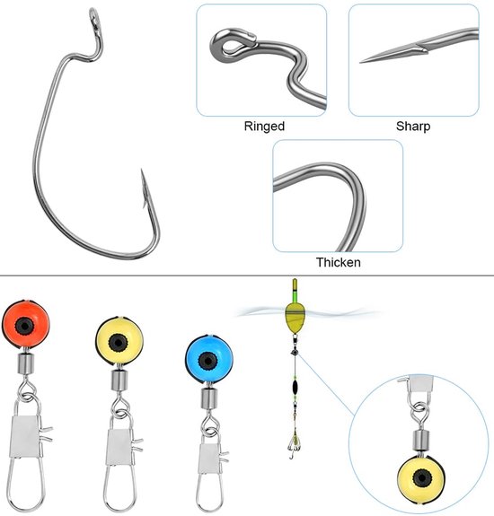 204-delige Visspullen Accessoires Kit met Lood en Haken — afbeelding 4