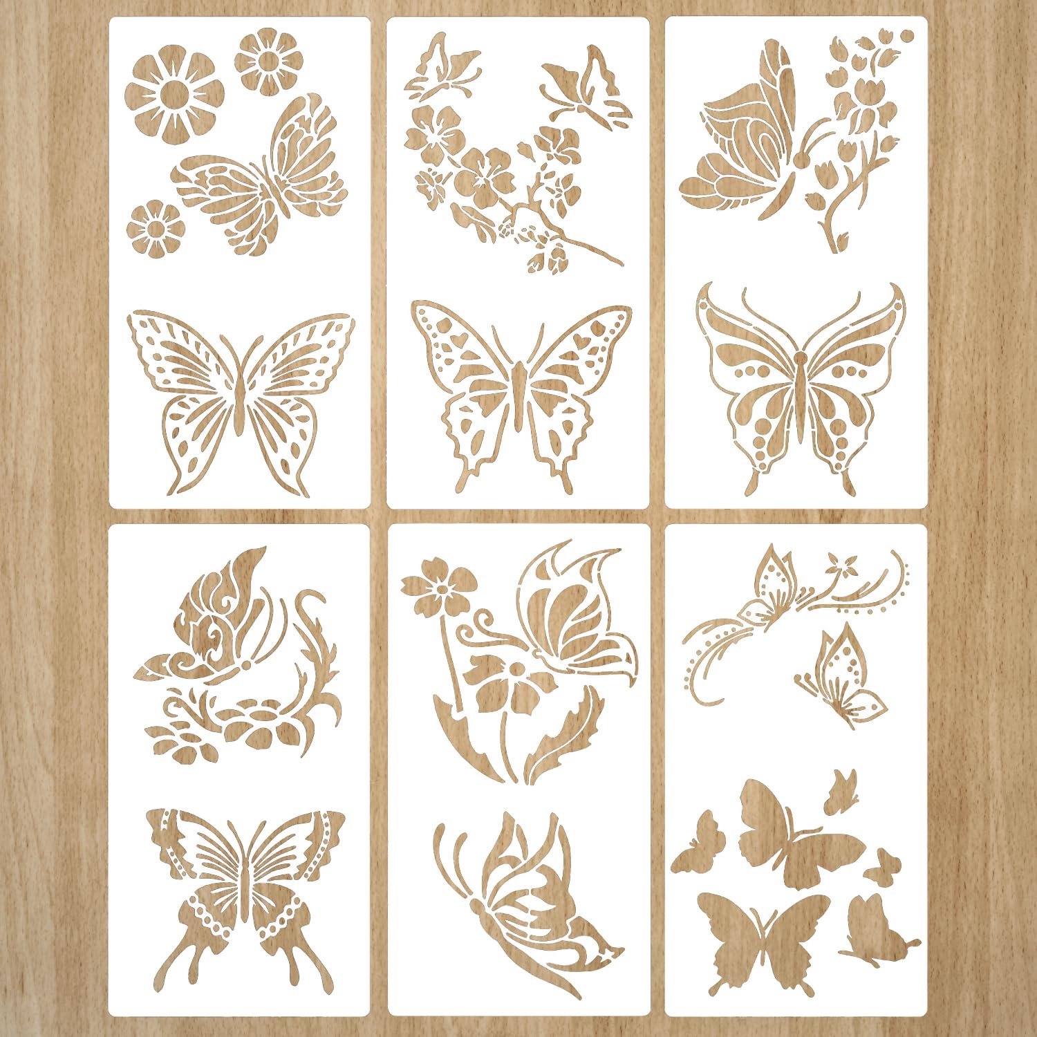 6 Herbruikbare Vlinderstencils voor Creatieve Knutselprojecten