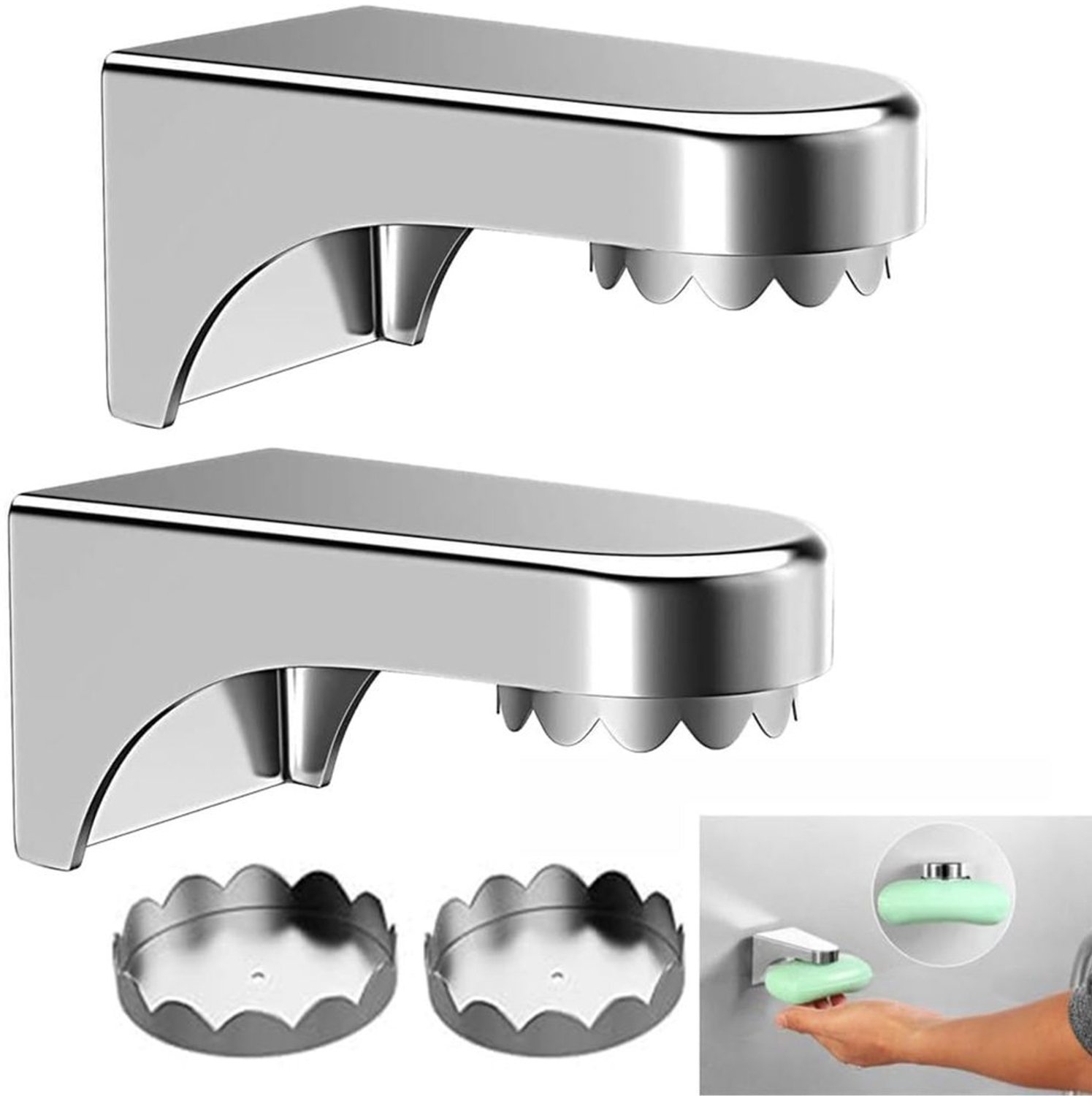 Set van 2 Magnetische Zeephouders voor Badkamer en Keuken