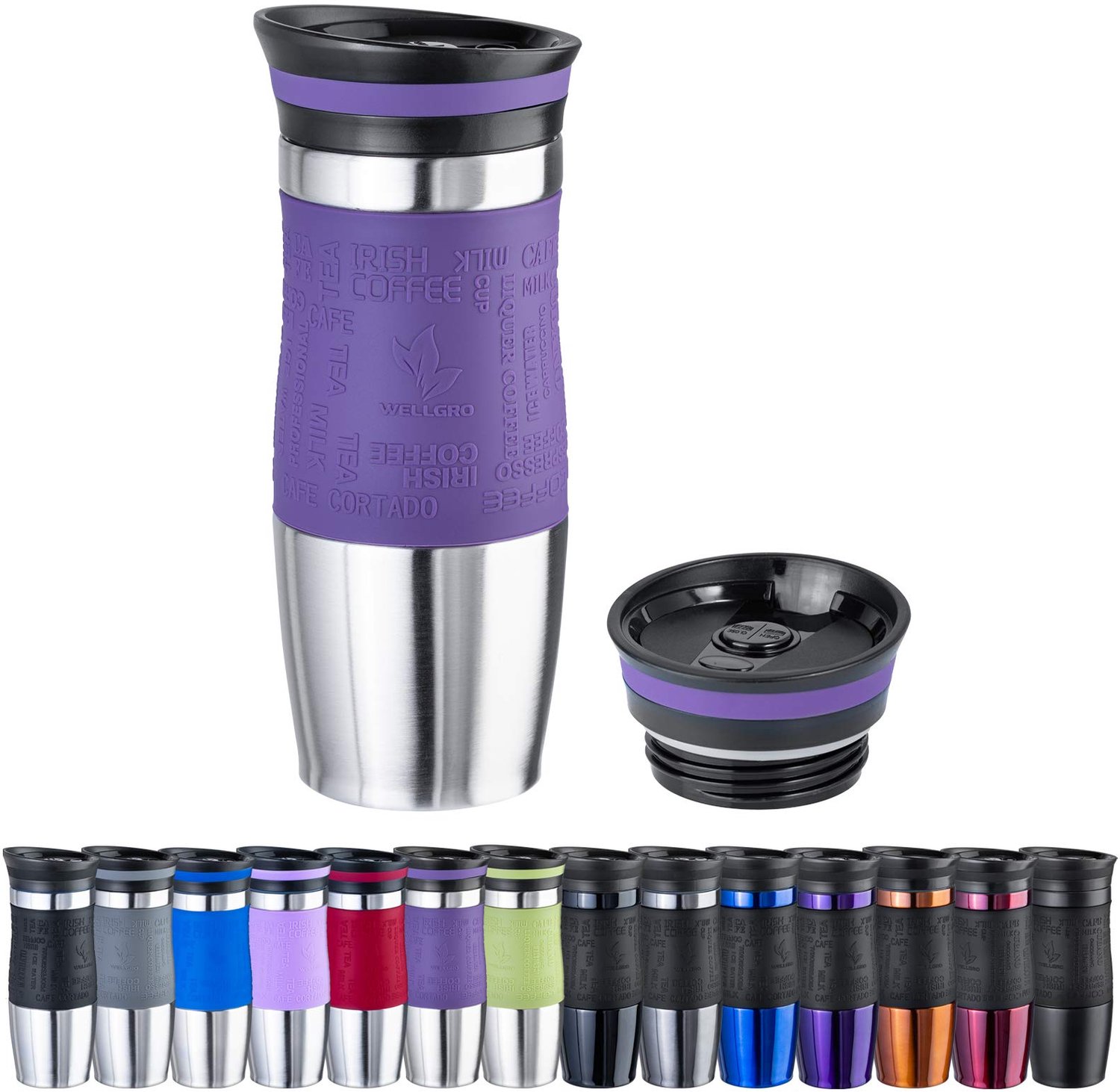 Thermosbeker 400 ml met Extra Lid en Siliconen Handgreep