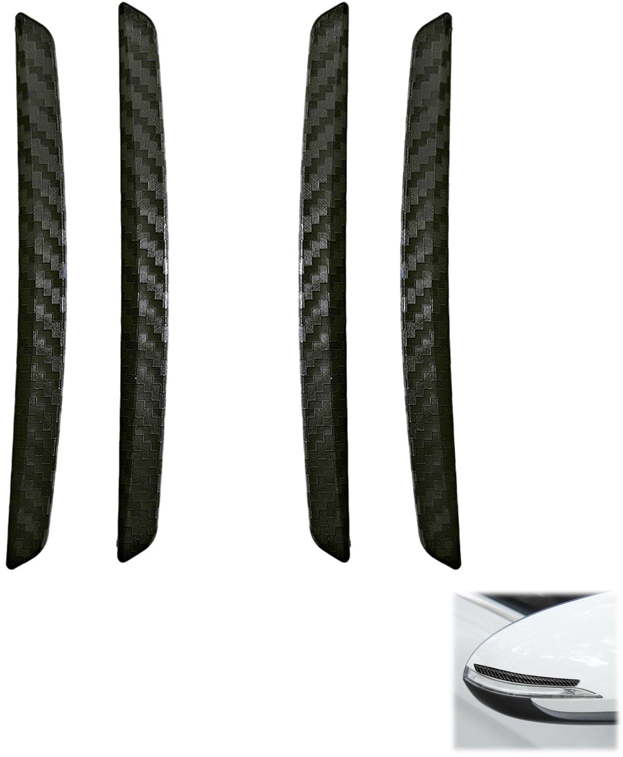 Set van 4 Zwarte Koolstofvezel Deurrandbescherming