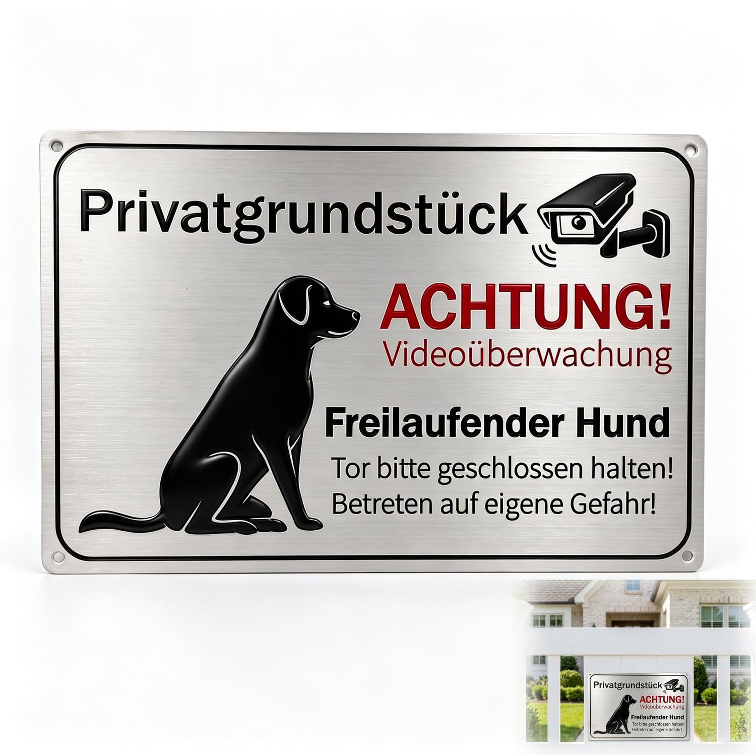Waarschuwingsbord Hond & Videobewaking 30x20cm