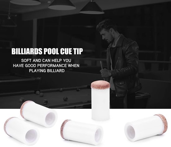 Biljartkeu vervangingsset 11mm - 10-delig leren pool tips - duurzame prestaties - m-winkel — afbeelding 2