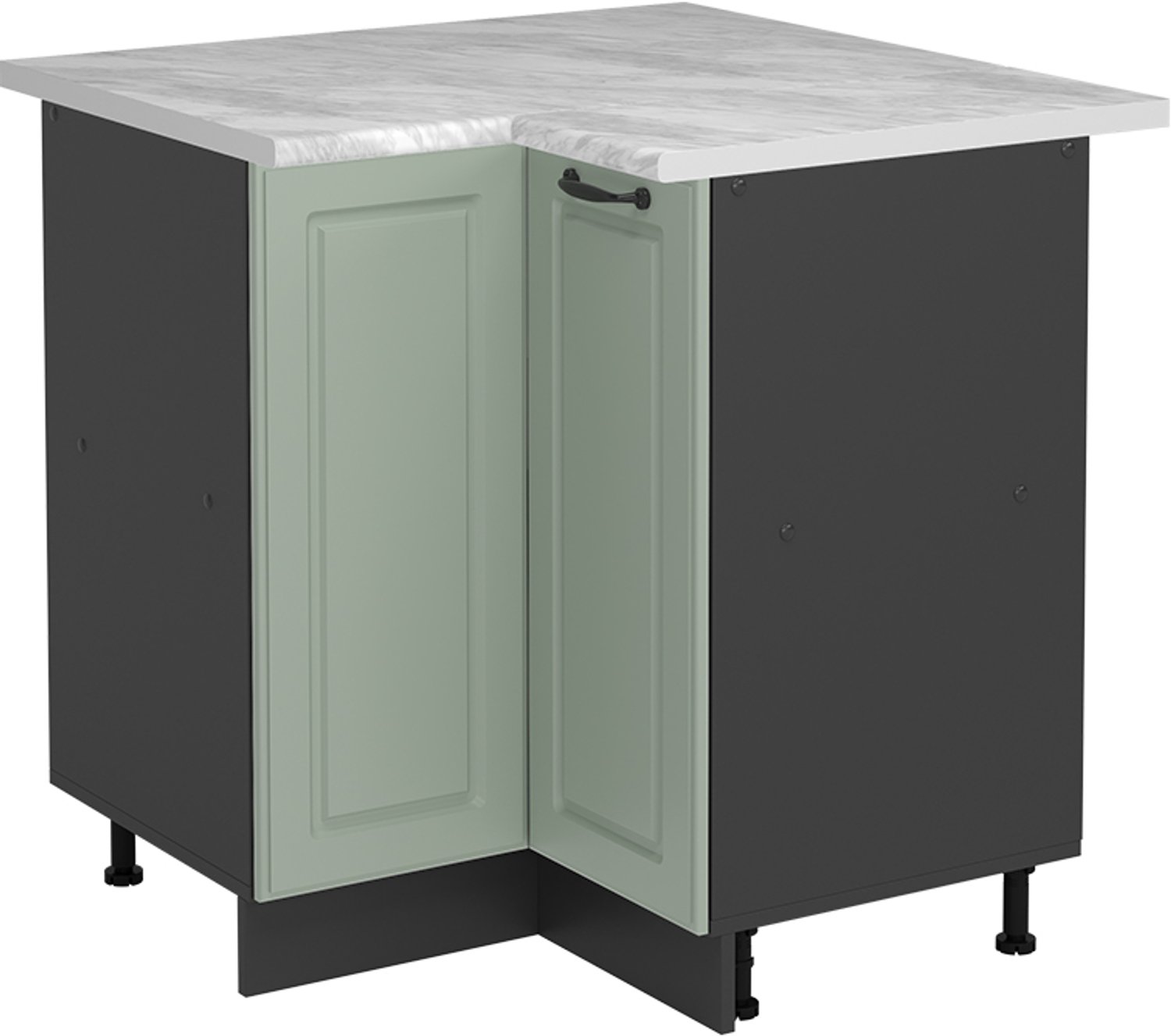 Vicco Hoekkast R-Line, Mint landelijk/Antraciet, 75.6 cm marmer werkblad