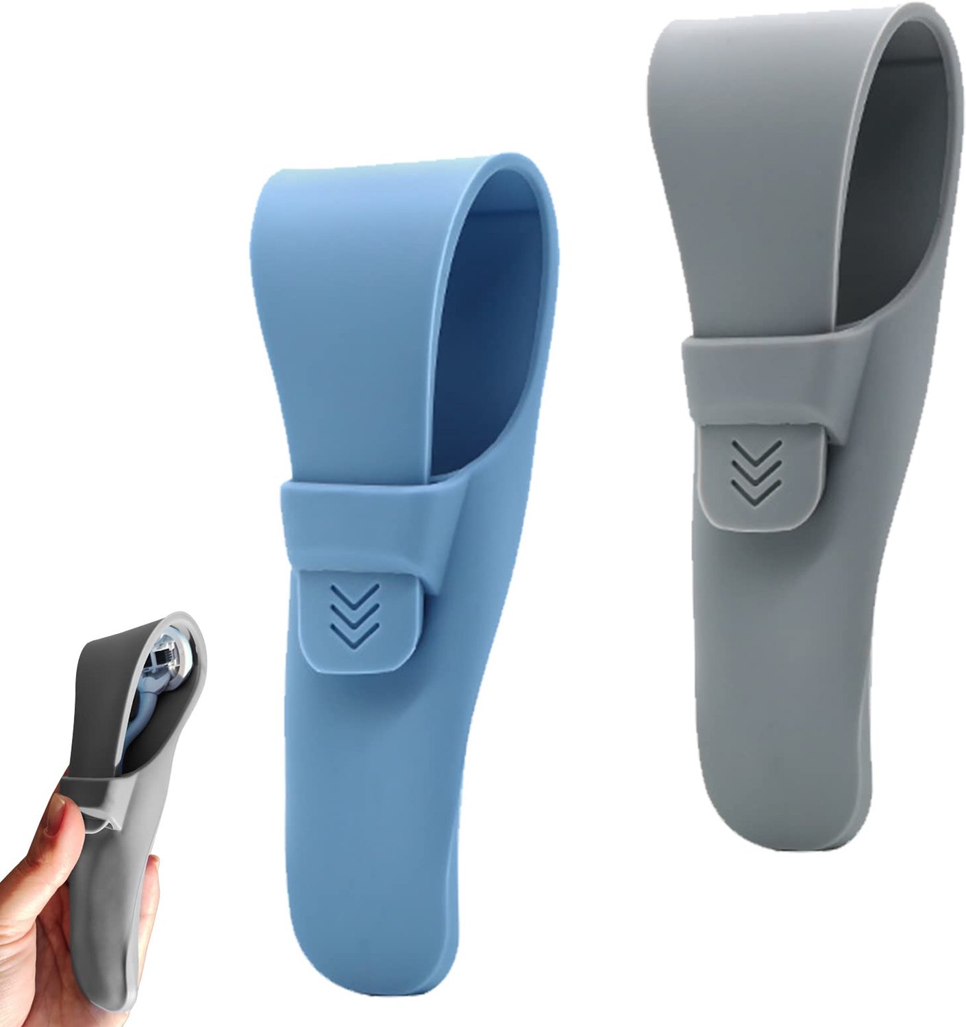 Reis Etui voor Scheerapparaat, 2 Stuks in Blauw en Grijs