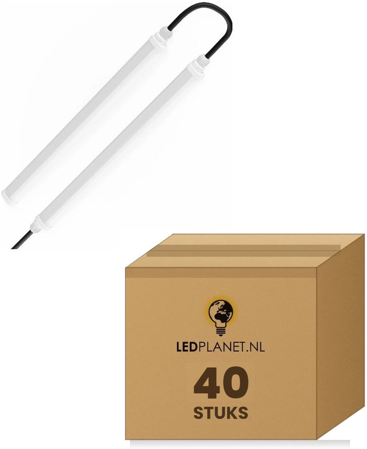 Tsong TL armatuur Tri Proof 600mm 18W 2520lm - Warmwit 3000K - Koppelbaar - IP65 IK08 - 230V