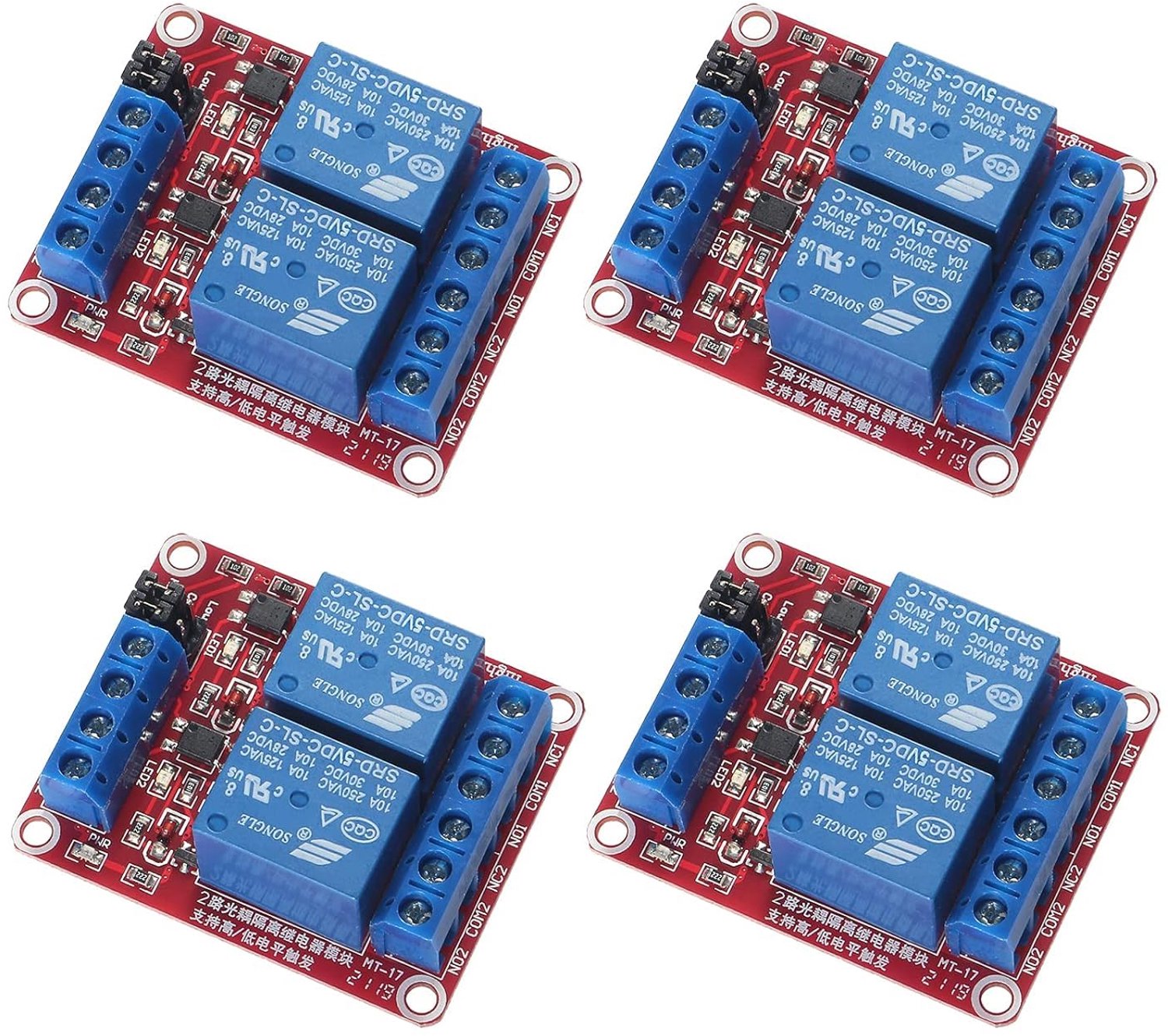 GTIWUNG 4pcs 2 Channel Relay Module 5V with Optocoupler, High or Low Level Trigger Expansion Board for Raspberry Pi - ShopVlot