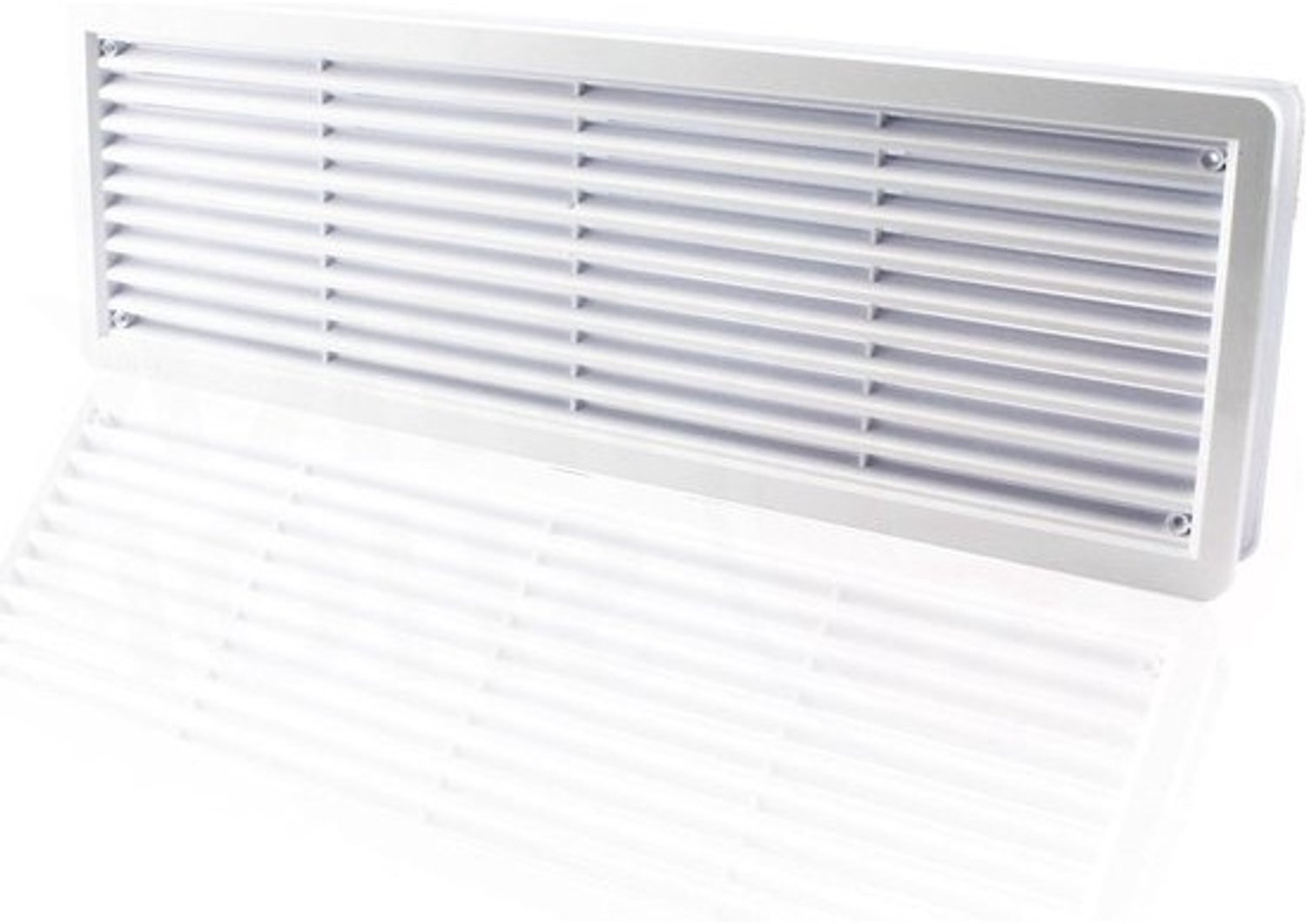 Ventilatierooster Deur - Ventilator Rooster - Afvoerlucht Toevoer - ASA Kunststof - 400 x 130 mm - Wit