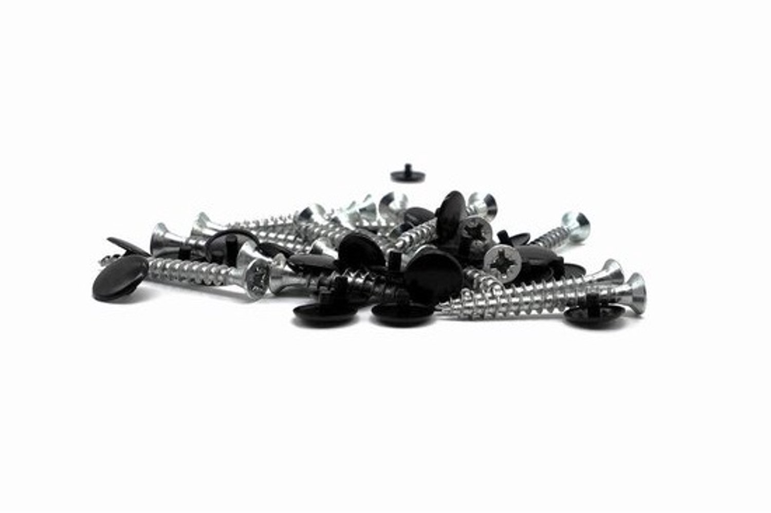 Spaanplaatschroeven Set - Universele Schroeven - Houtbewerking Gipsplaat - Met Afdekkappen - 45 x 40 mm - Zwart