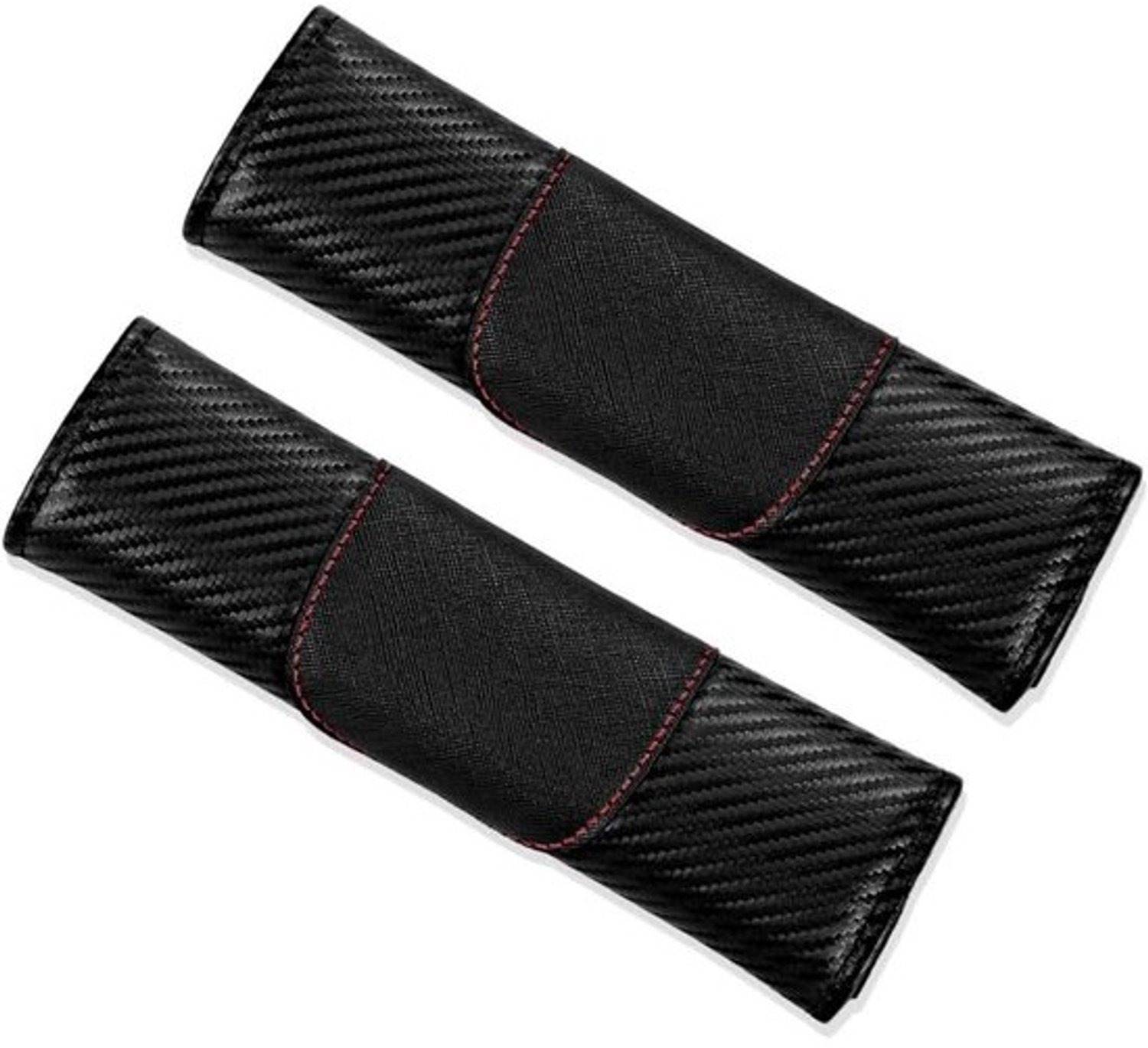 Gordelkussen Set - Veiligheidsgordelhoezen - Comfortabel Rijden - Ademend Materiaal - 2 Stuks - Zwart