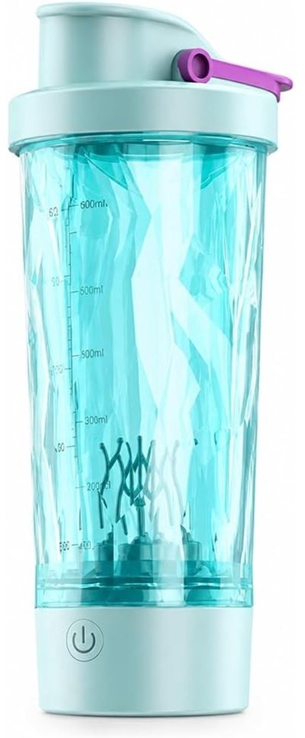Elektrische Eiwitshaker - Cyaan - 600 ml - Oplaadbare Vortex Mixer - Voor Eiwitshakes en Smoothies