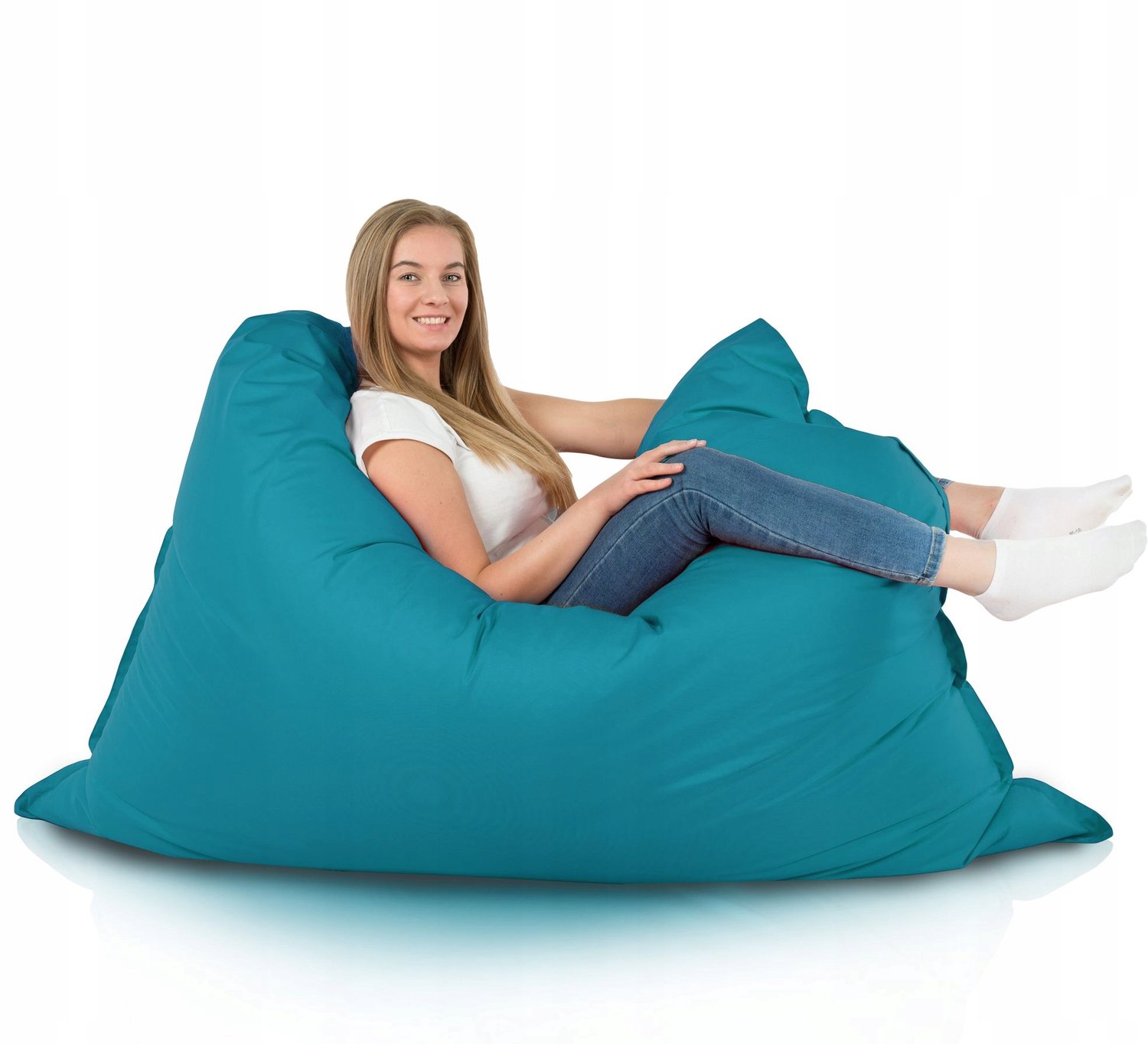 Italpouf XXL Blauwe Outdoor Puf - Waterdicht & Duurzaam
