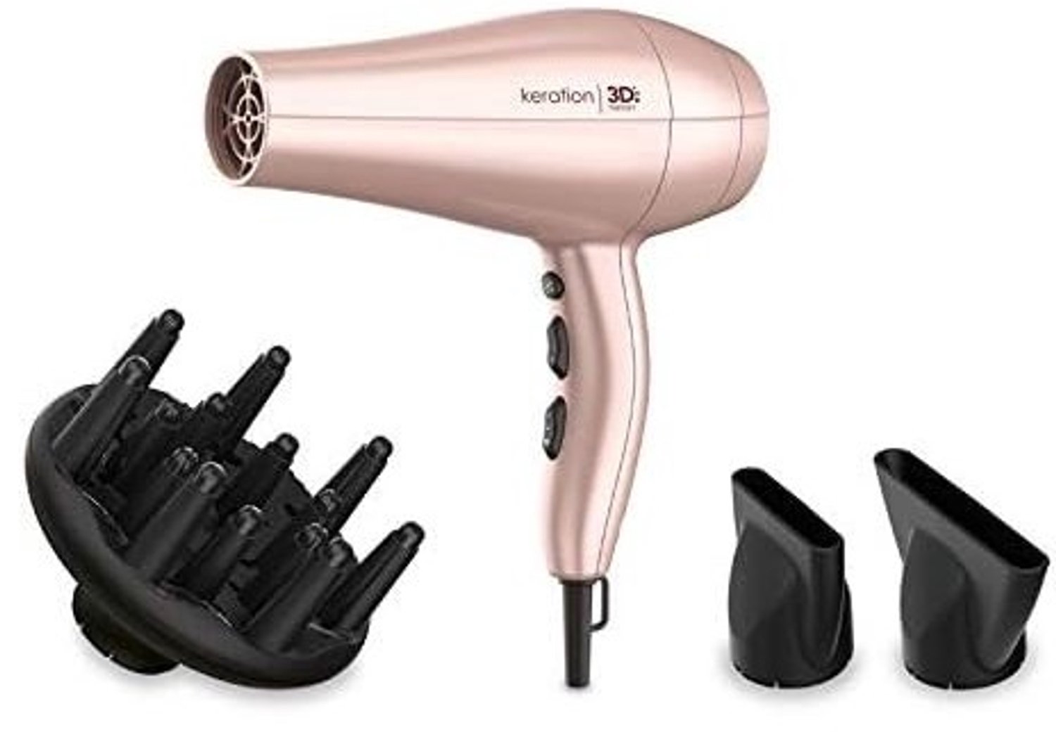 Haardroger - Zwart - 2300 W - Professionele AC-motor met Micro Glitt-technologie - Voor Thuis en Salon