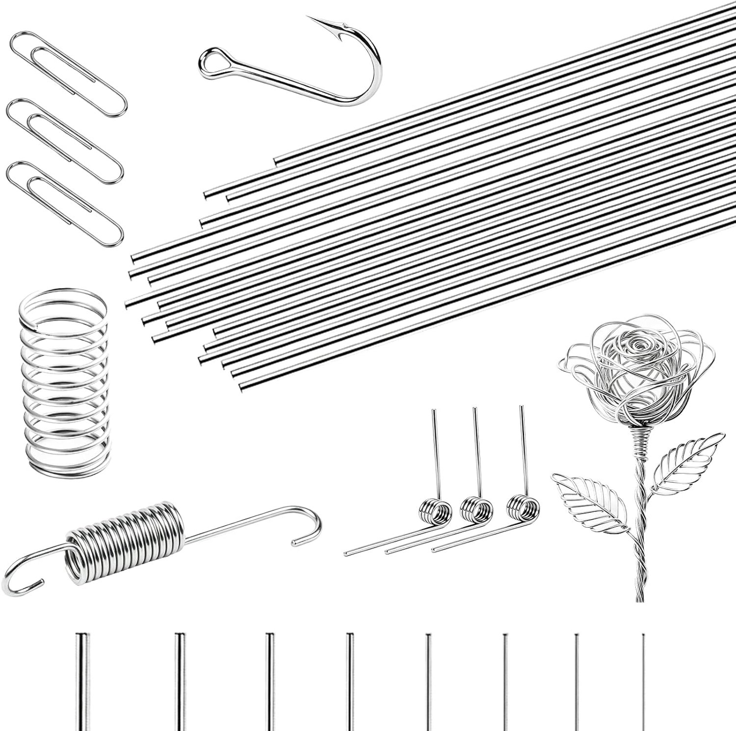 Roestvrij stalen verenstaaldraad 1,4 mm - 50 stuks - veerstaal - ideaal voor knutselen - ShopVlot