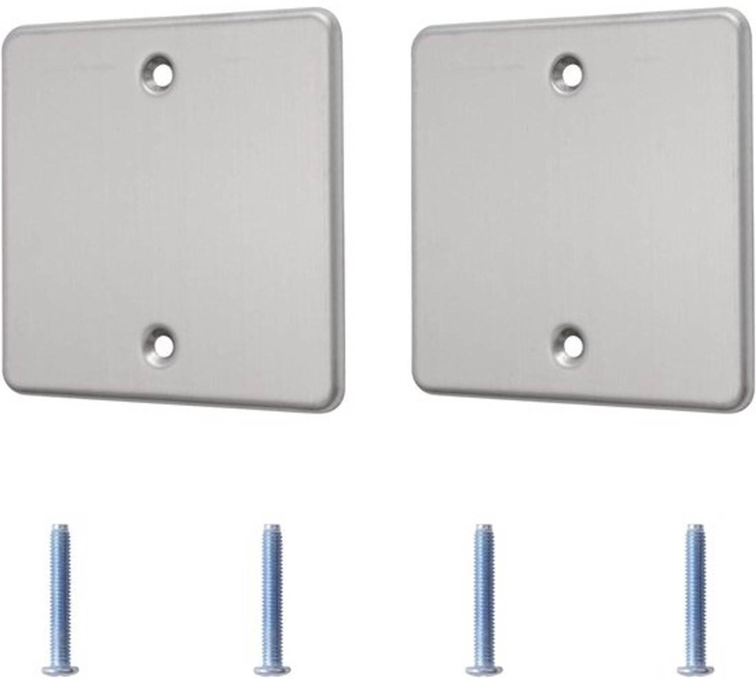 Afdekplaat - Wandgat afdekking - Stopcontacten afdekken - Geborsteld oppervlak - 2 stuks - Zilver