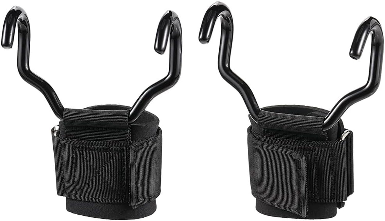 Gewichtheffende haakjes met polslussen - Robuust metaal - Versterkte grip - Perfect voor deadlifts - ShopVlot