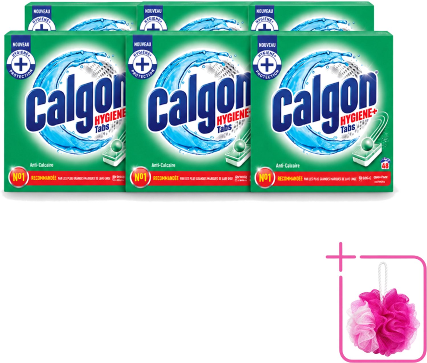 6 x Calgon - Wasmachinereiniger - Tegen Kalkaanslag - 48 Tabletten - Bulkverpakking - Wasmachine reinigen - Douchemop - Kalkafzetten