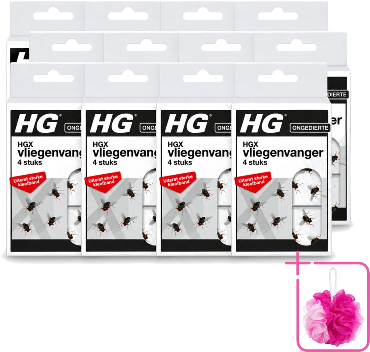 12 x HG X - Vliegenvanger - Uiterst Sterke Kleefband - 4 Vliegenvangers - Bulkverpakking - Vliegenvanger - Douchemop - Kleefband