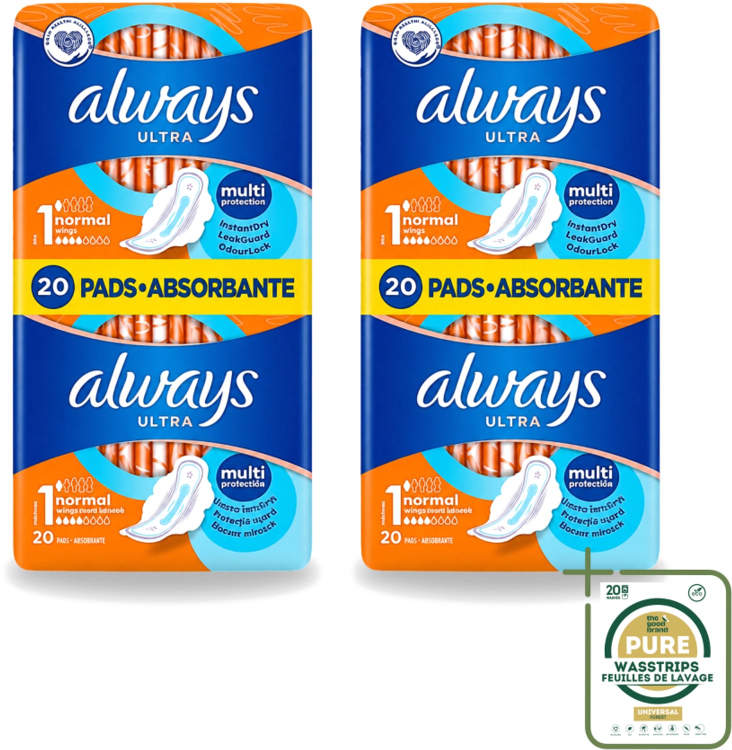 2 x Always Ultra - Maandverband - Met Vleugels - Duo Verpakking - 20 Maandverbandjes - Maandverband - Menstruatie - Bescherming - Vleugels - Superabsorberende Gel