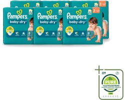 6 x Pampers – Luiers – Baby-Dry Maat 3 (6-10 kg) – 34 Luiers - Grootverpakking - Vaatwasstrips - Babyluier - Babydouche - Droge Luier - Luier Voor Baby - Luier 3 Kg