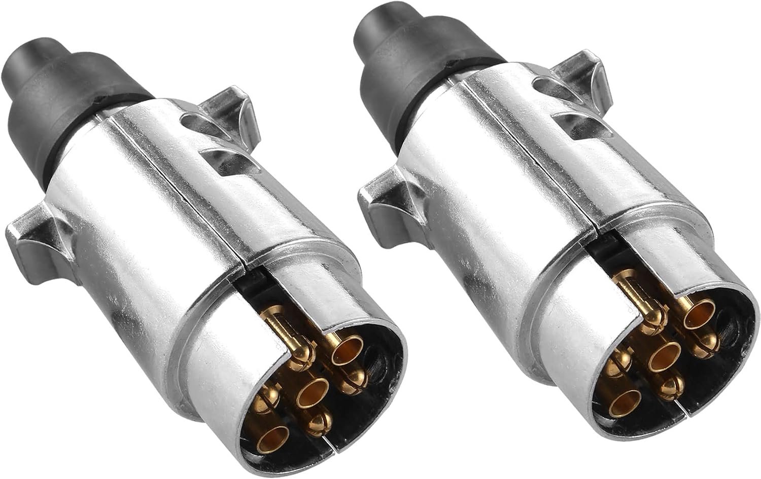 7pin Trailer Plug Metal 12v,2 Pieces 7 Pin Trailer Plug Waterproof ISO1724.7 Pin Trailer Adapter, 7 Pin Trailer - ShopVlot