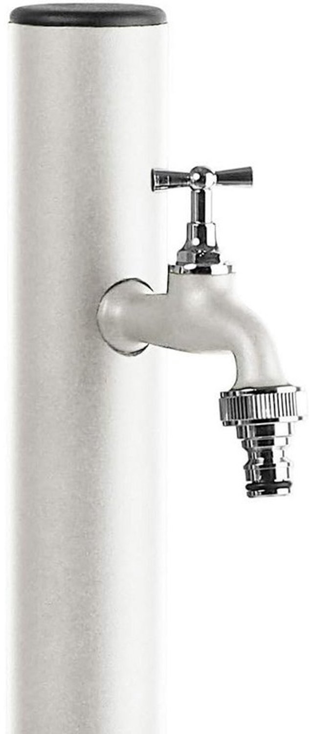 Witte Tuinwaterkolom met Houder voor Kraan - Elegante Wateroplossing voor je Tuin