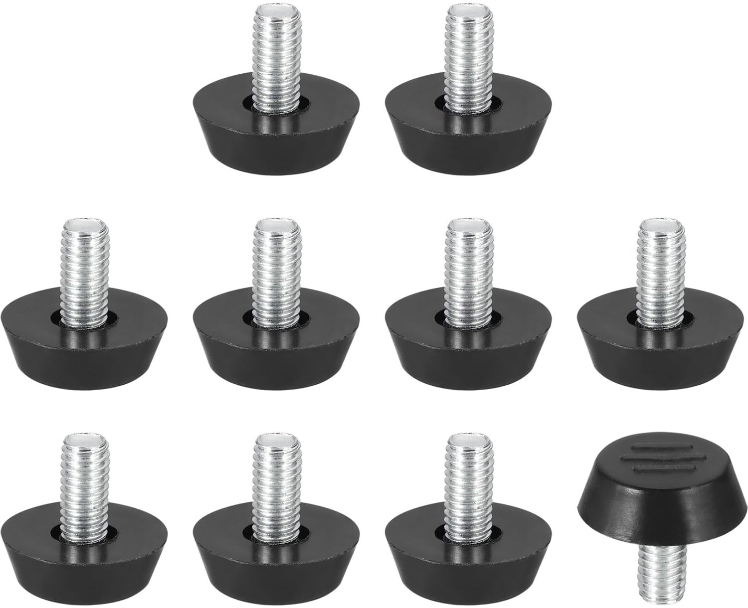 PATIKIL 10 stuks M6 x 12 mm draad verstelbare meubels levellers, meubelpoten levelers schroef op stalen schroef in schroefdraad nivellerende voeten gl