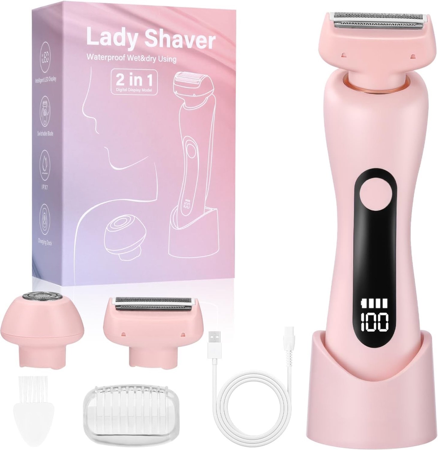 Scheerapparaat voor Dames - Wit - 2-in-1 Waterdicht - Oplaadbaar en Hypoallergeen - Voor Gevoelige Huid