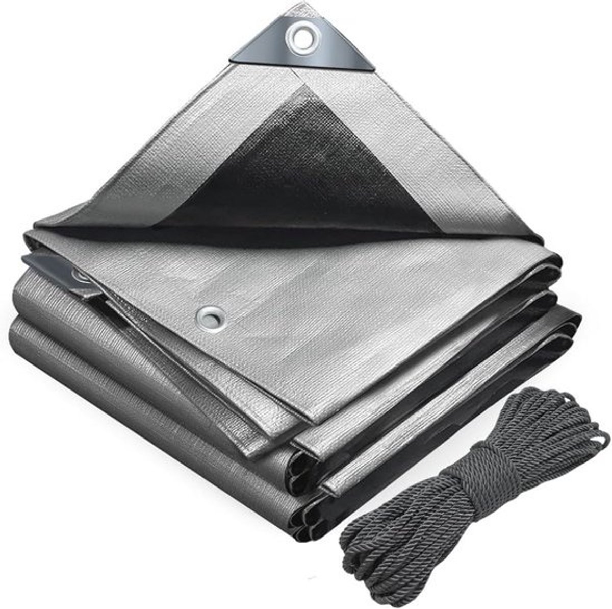 Waterdicht afdekzeil van polyethyleen 180 g/m² - extra zwaar en robuust, ideaal voor tuin en zwembad, 6 x 8 m