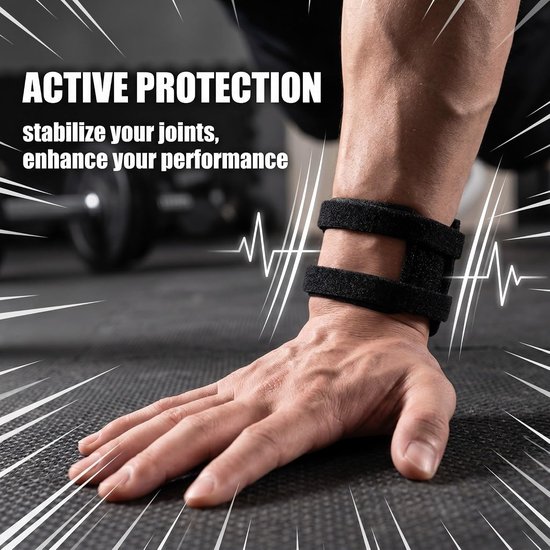 Sport [2 stuks], polsbandage voor TFCC en peesontsteking, verstelbare polsbandages voor fitness, training, kantoor en gaming, zwart — afbeelding 5