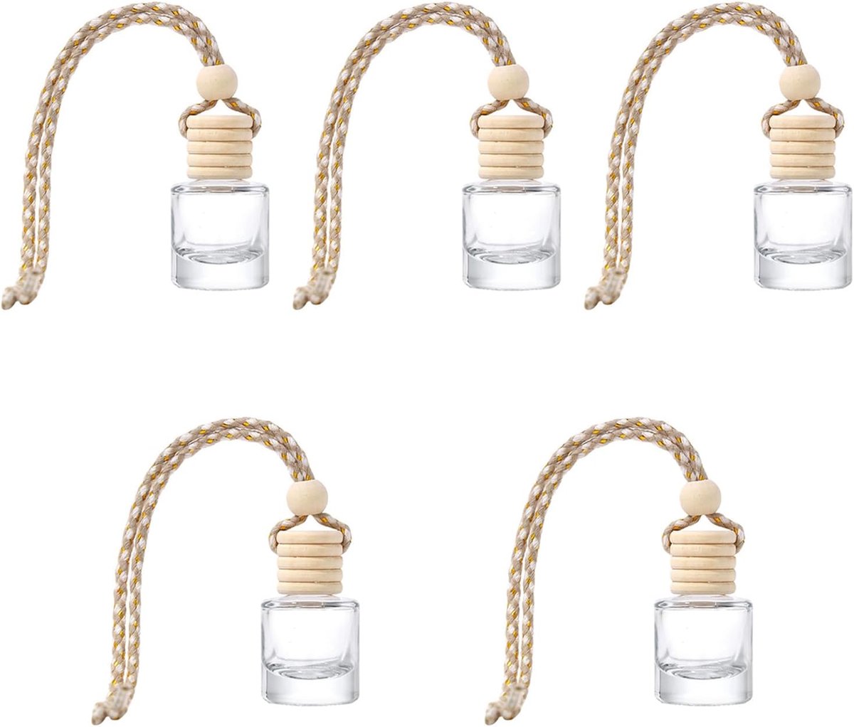Diffuser voor auto, 5 stuks, flesjes, hanger, olie, parfum