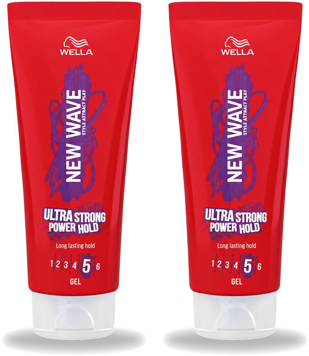 2 x Wella – New Wave Ultra Strong Power Hold – Haargel – 200 ml - Voordeelverpakking - 2 stuks