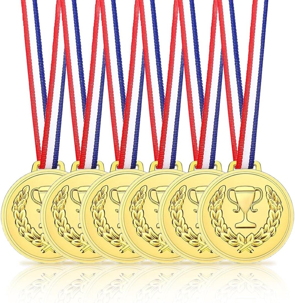 Verjaardagsmedailles voor Kinderen, 6-Pack Plastic Medailles met Linten, Perfect voor Feestjes, Sportdagen en Spelletjes