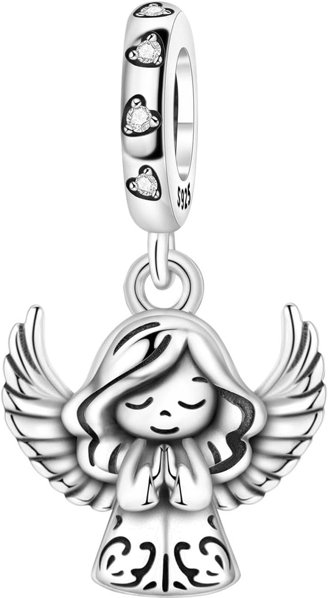 bedels, 925 sterling zilver, kruis, bijbel, biddende handen, Madonna, Jezus, kerk, hanger voor bedelarmbanden en halskettingen, fluwelen zakje + poetsdoek